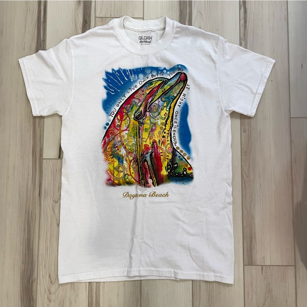 Gildan Daytona Beach Graphic White Short Sleeve T Shirt